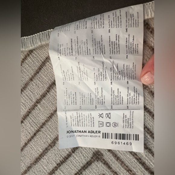 2 NEW RUGGABLE 2x3 washable Rugs + Pads Jonathan Adler Inkdrop Camel & Ivory - Picture 8 of 16